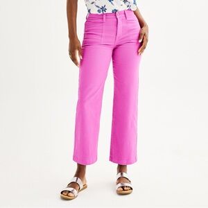 LAST CHANCE | Draper James Slash Pocket Wide Leg Pants in Orchid